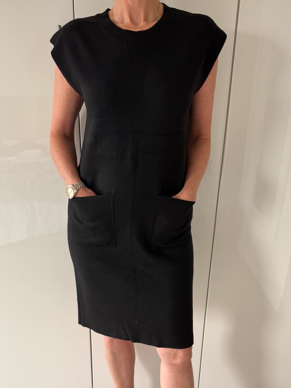 Maeve by Anthropologie Black Sleeveless Knit Shift Dress